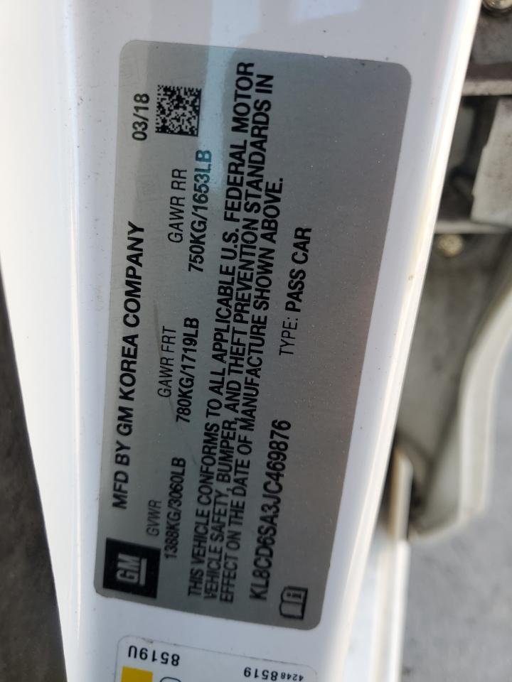 2018 Chevrolet Spark VIN KL8CD6SA3JC469876 Copart auction photo, front end damage thumbnail 13