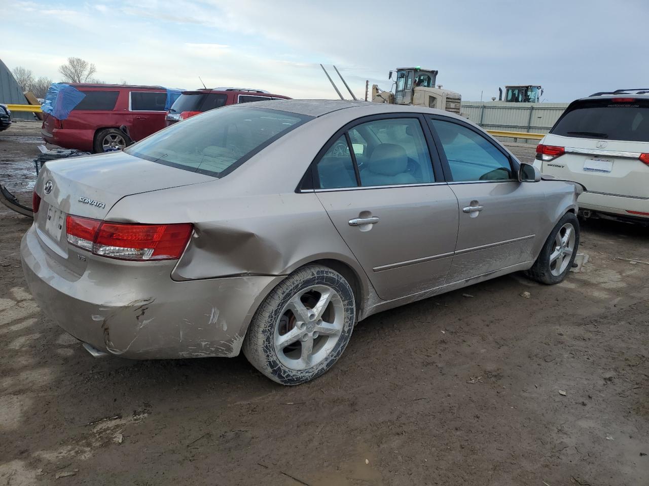 2006 Hyundai Sonata VIN 5NPEU46F46H050280 Copart auction photo, front end / rear end damage thumbnail 3