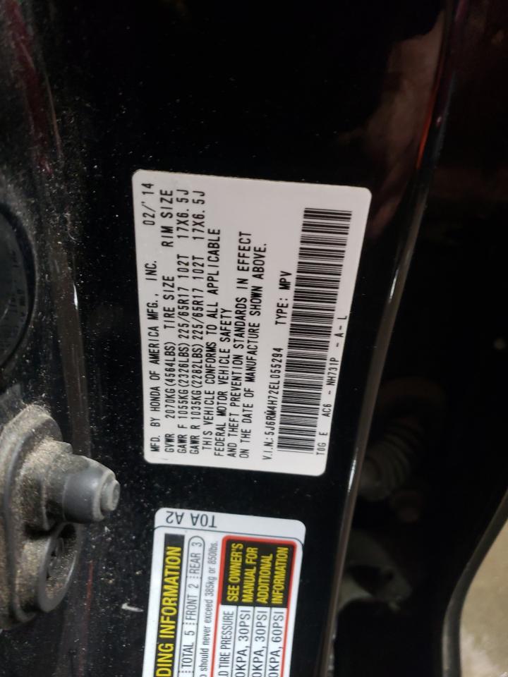 2014 Honda CR-V VIN 5J6RM4H72EL055294 Copart auction photo, front end / side damage thumbnail 12