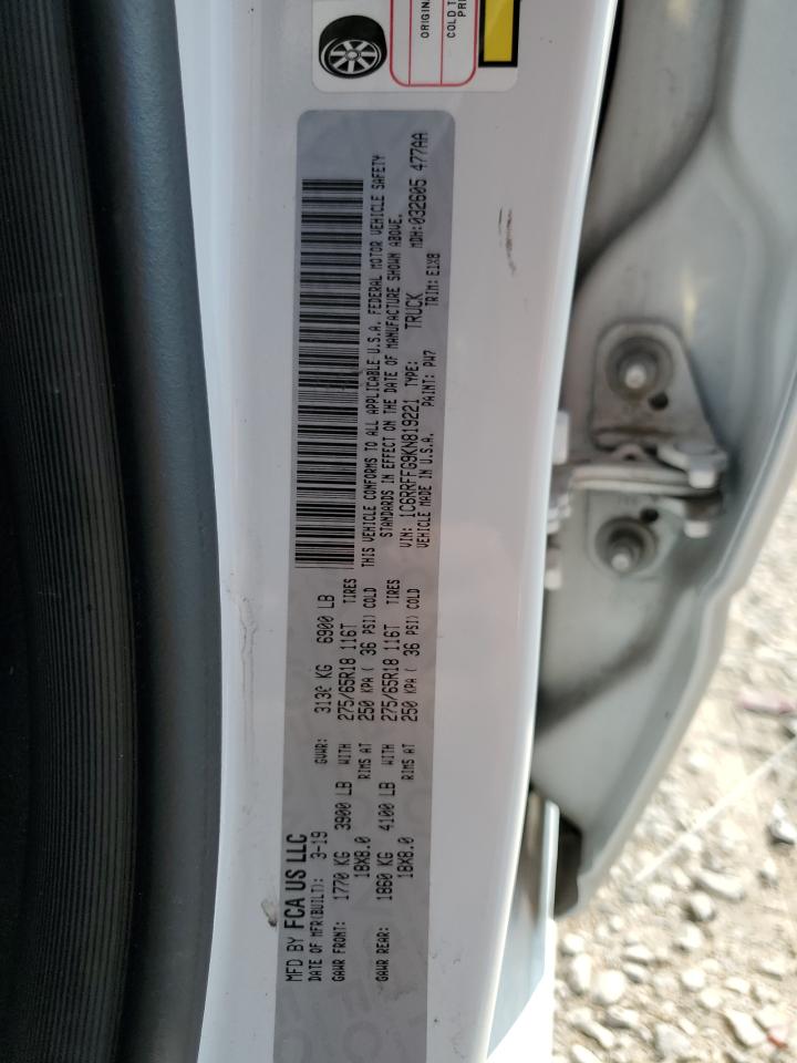 2019 RAM 1500 VIN 1C6RRFFG9KN819221 Copart auction photo, vandalism / side damage thumbnail 12