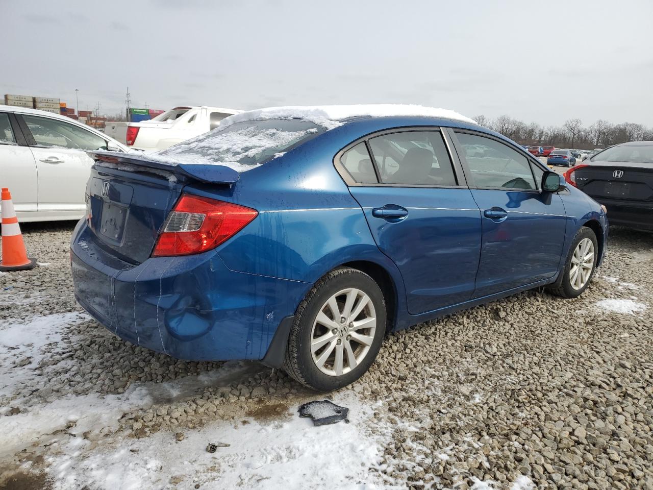 2012 Honda Civic VIN 2HGFB2F93CH571702 Copart auction photo, rear end damage thumbnail 3