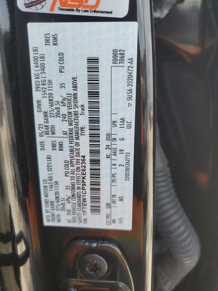 2023 Ford F-150 VIN 1FTEW1CP9PKE62364 Copart auction photo, front end / minor dent/scratches damage thumbnail 12