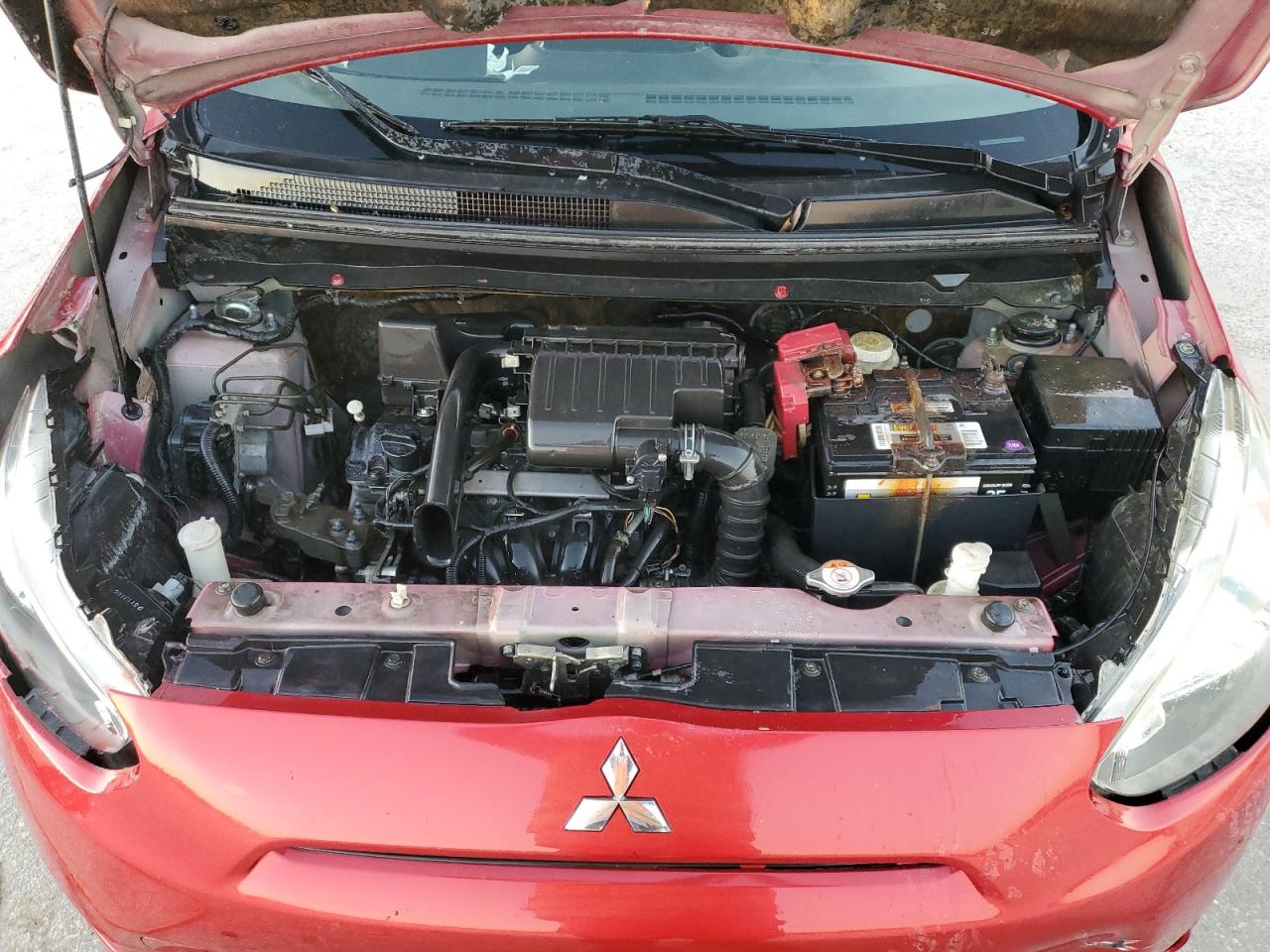 2015 Mitsubishi Mirage VIN ML32A4HJ6FH034645 Copart auction photo, front end / side damage thumbnail 12