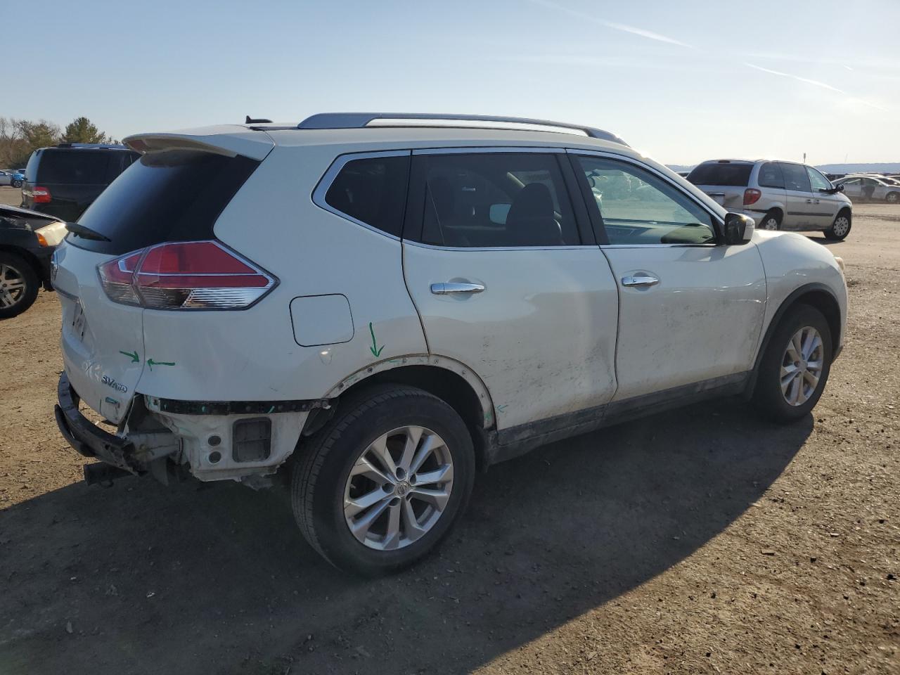 2014 Nissan Rogue VIN 5N1AT2MV5EC863696 Copart auction photo, rear end / side damage thumbnail 3