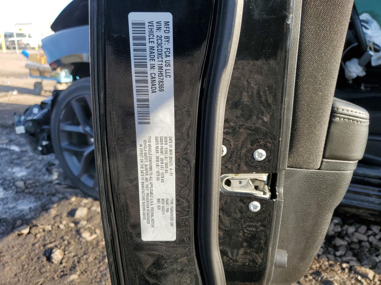 2021 Dodge Charger VIN 2C3CDXCT1MH578369 Copart auction photo, front end damage thumbnail 13