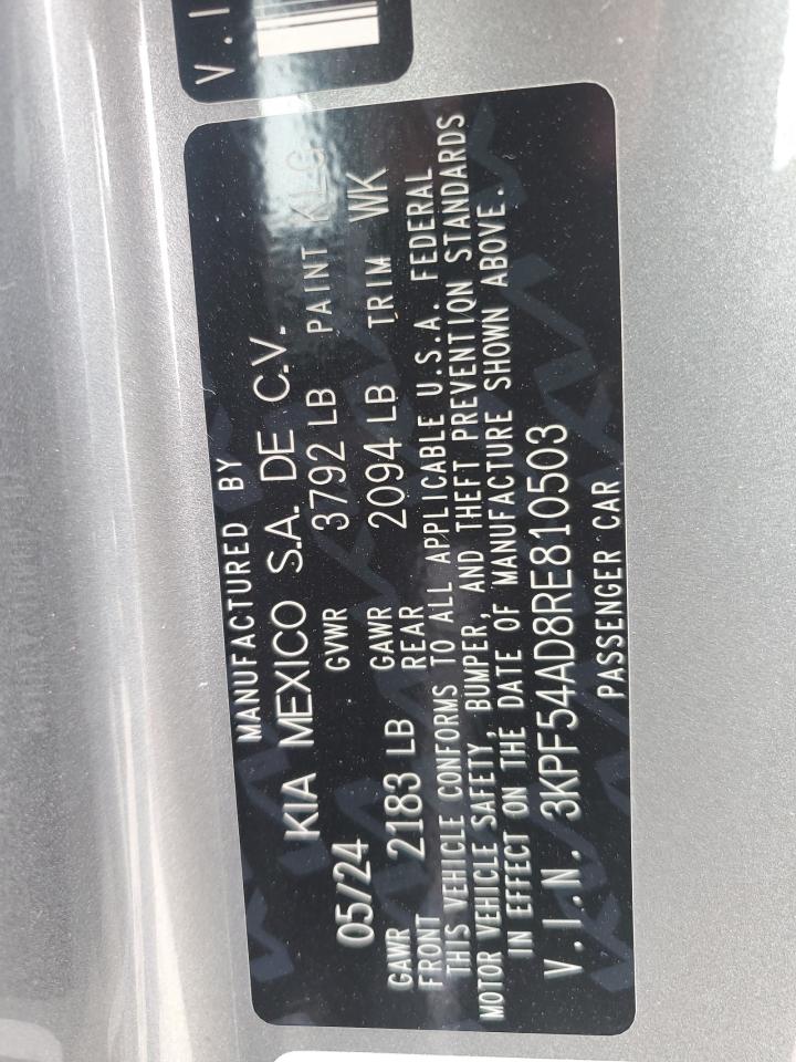2024 KIA Forte VIN 3KPF54AD8RE810503 Copart auction photo, front end damage thumbnail 12