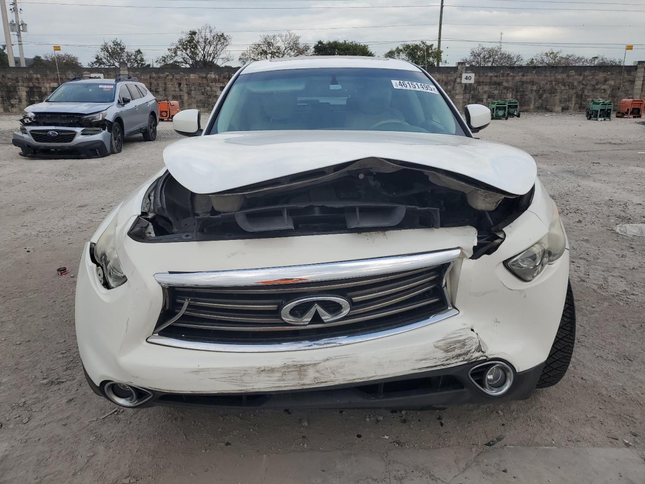 2014 Infiniti QX70 VIN JN8CS1MU6EM451982 Copart auction photo, front end damage thumbnail 5