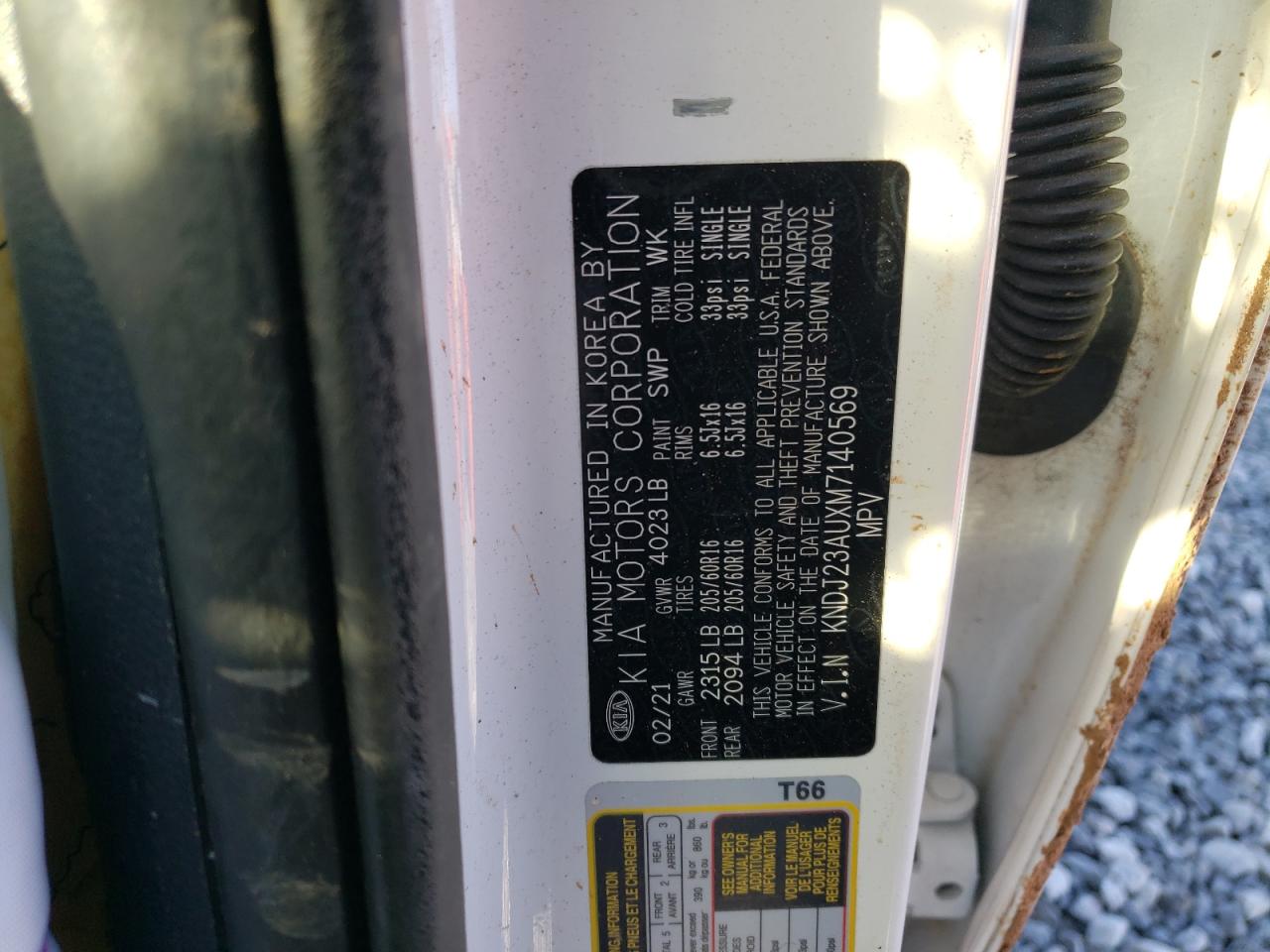 2021 KIA Soul VIN KNDJ23AUXM7140569 Copart auction photo, rollover damage thumbnail 14