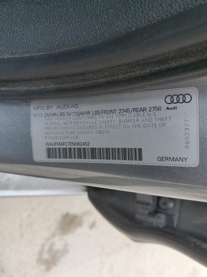 2014 Audi A6 VIN WAUFMAFC7EN082452 Copart auction photo, top/roof damage thumbnail 12