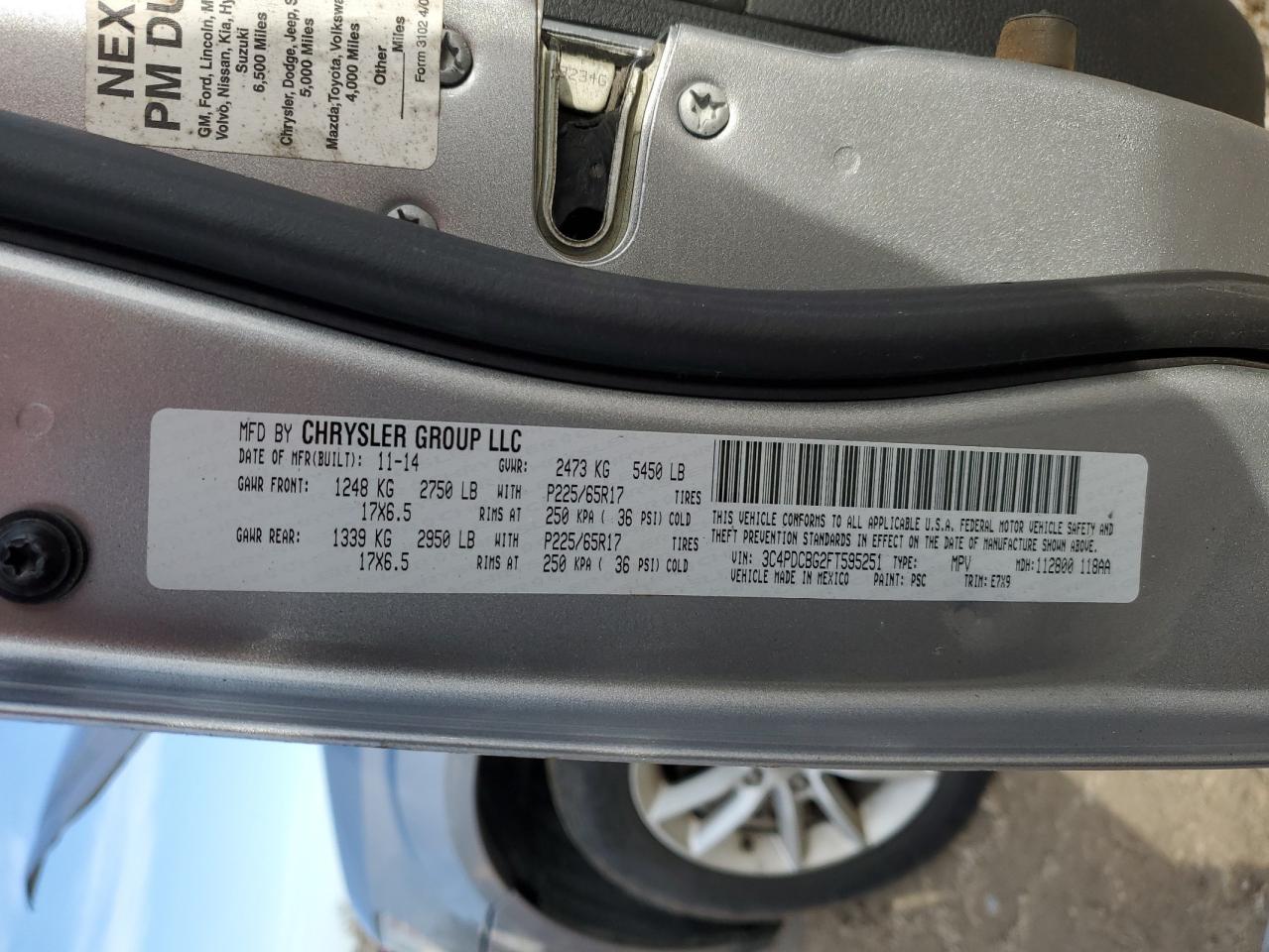 2015 Dodge Journey VIN 3C4PDCBG2FT595251 Copart auction photo, normal wear damage thumbnail 13