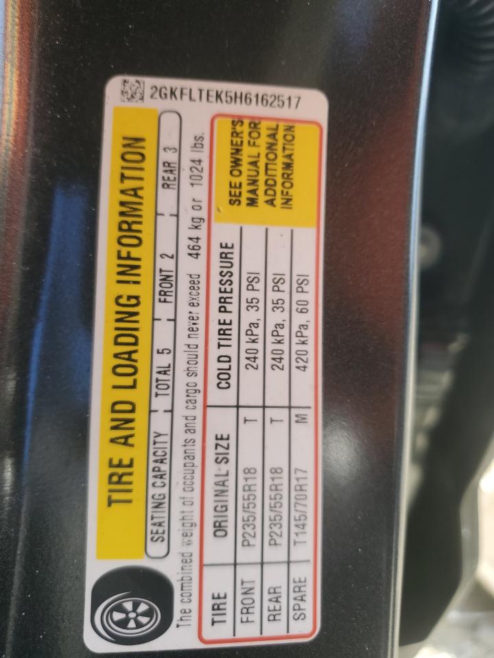 2017 GMC Terrain VIN 2GKFLTEK5H6162517 Copart auction photo, rear end damage thumbnail 15