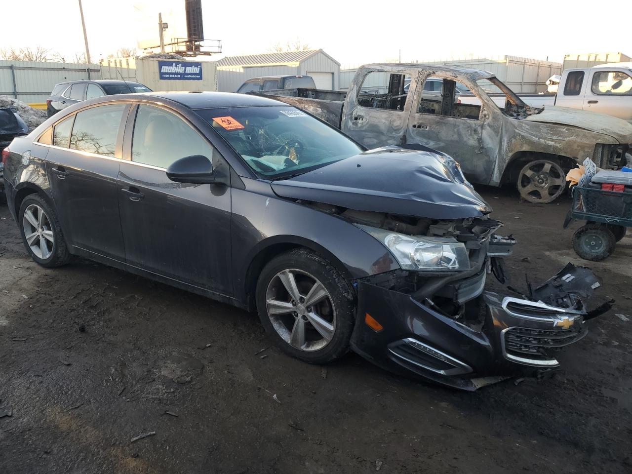2015 Chevrolet Cruze VIN 1G1PE5SB5F7287663 Copart auction photo, front end / side damage thumbnail 4