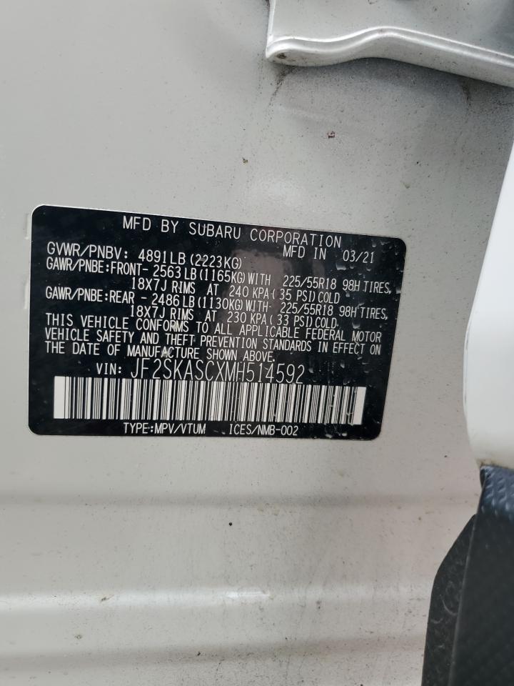 2021 Subaru Forester VIN JF2SKASCXMH514592 Copart auction photo, rear end damage thumbnail 13