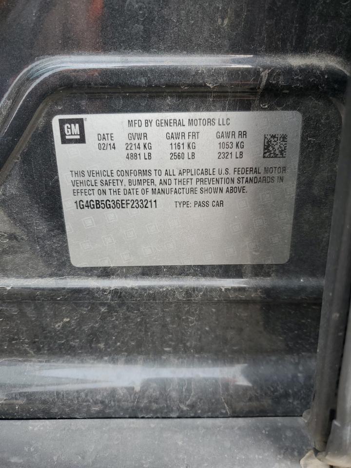 2014 Buick LaCrosse VIN 1G4GB5G36EF233211 Copart auction photo, all over damage thumbnail 12