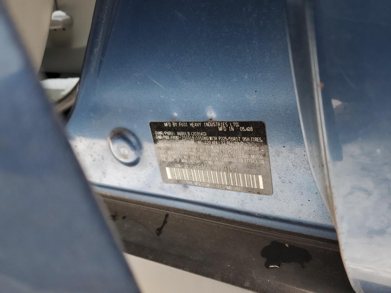 2009 Subaru Forester VIN JF2SH64659H729159 Copart auction photo, front end damage thumbnail 13