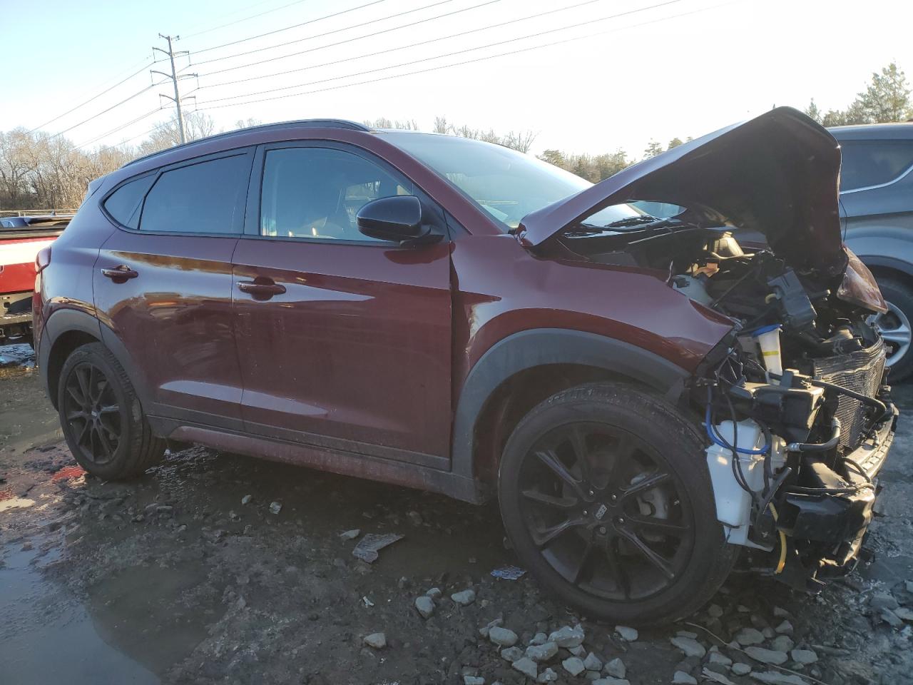 2019 Hyundai Tucson VIN KM8J33AL0KU001503 Copart auction photo, front end damage thumbnail 4