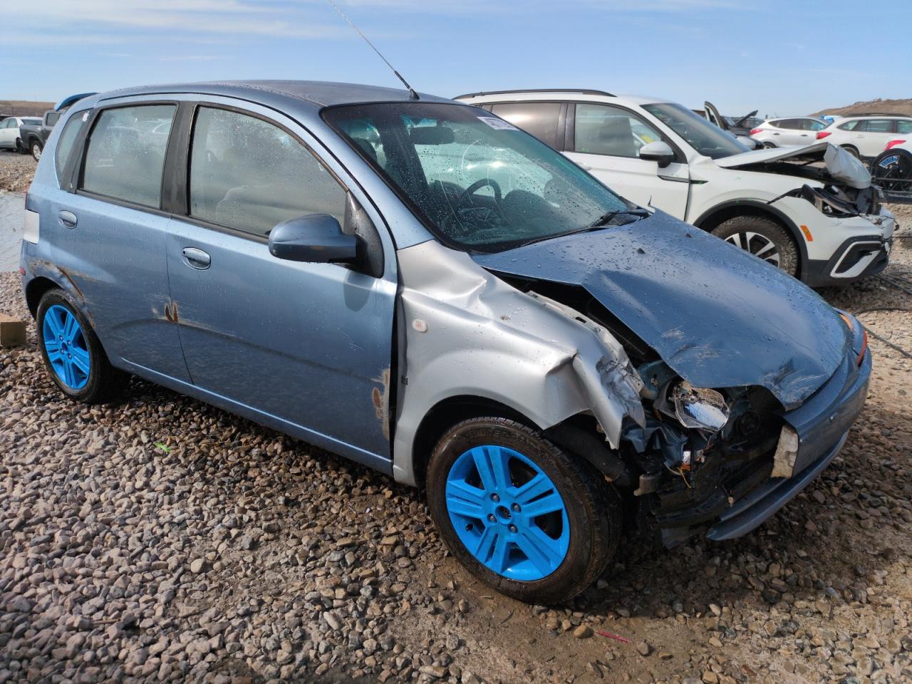 2007 Chevrolet Aveo VIN KL1TD66687B790945 Copart auction photo, front end / side damage thumbnail 4