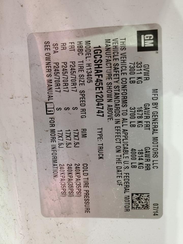 2014 Chevrolet Express VIN 1GCSHAF45E1204747 Copart auction photo, front end damage thumbnail 13