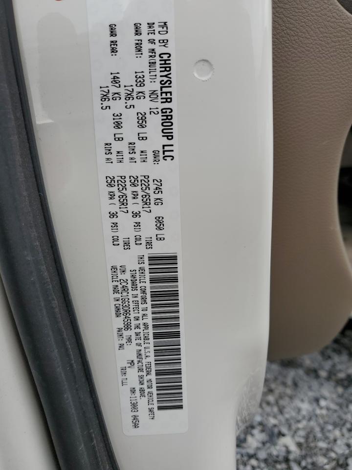 2013 Chrysler Town & Country VIN 2C4RC1GG3DR645986 Copart auction photo, rear end damage thumbnail 14