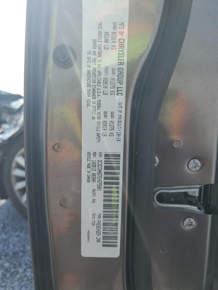 2014 Chrysler 300 VIN 2C3CCAAG7EH375901 Copart auction photo, front end damage thumbnail 14