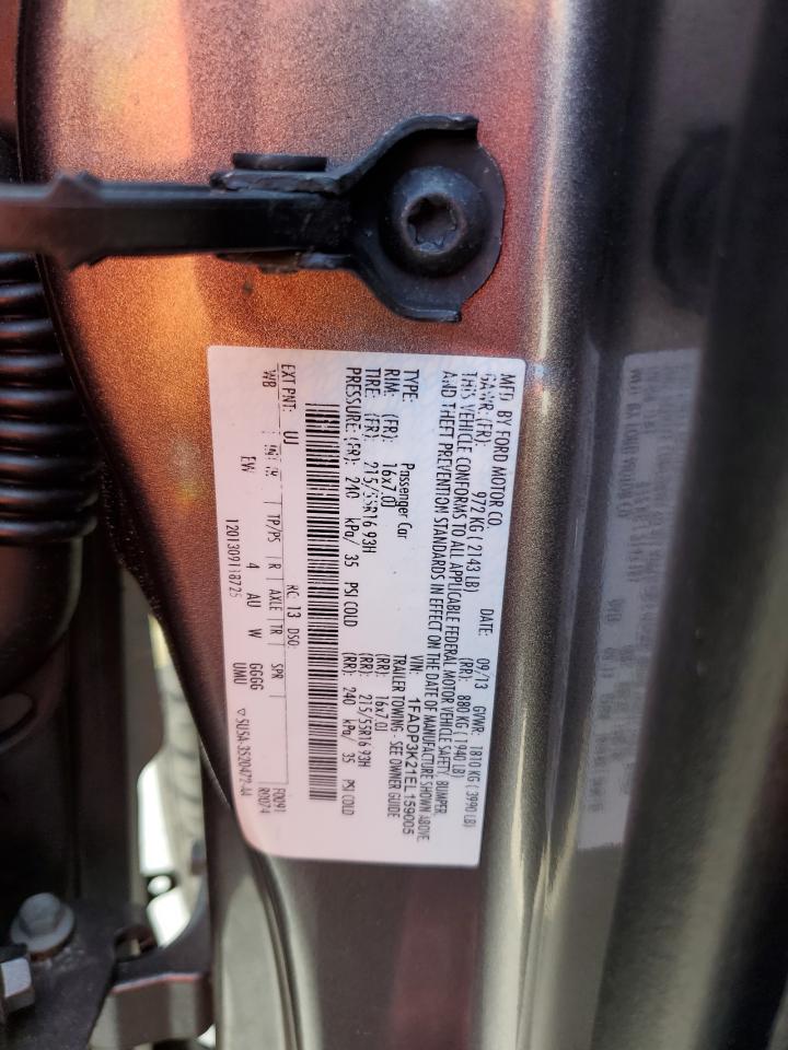 2014 Ford Focus VIN 1FADP3K21EL159005 Copart auction photo, mechanical / front end damage thumbnail 12