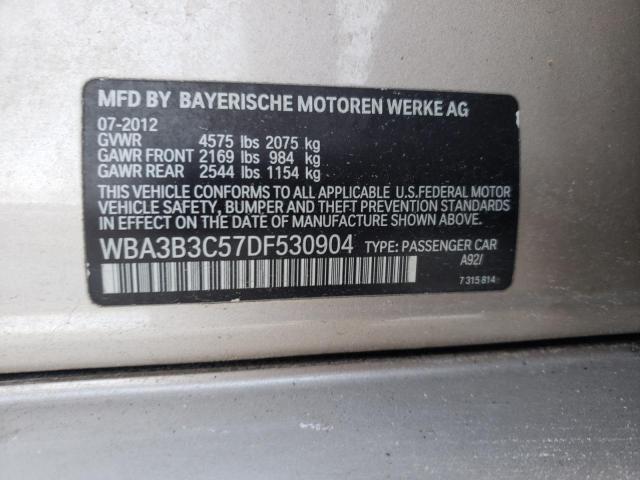 2013 BMW 3er VIN WBA3B3C57DF530904 Copart auction photo, minor dent/scratches damage thumbnail 12