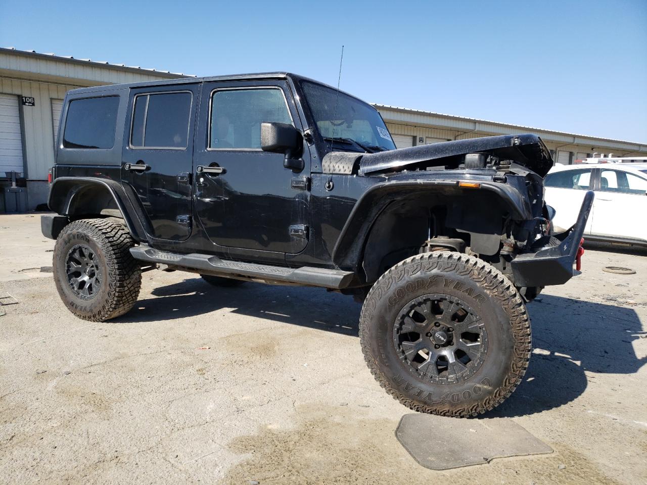 2013 Jeep Wrangler VIN 1C4BJWEG6DL698827 Copart auction photo, front end / side damage thumbnail 4