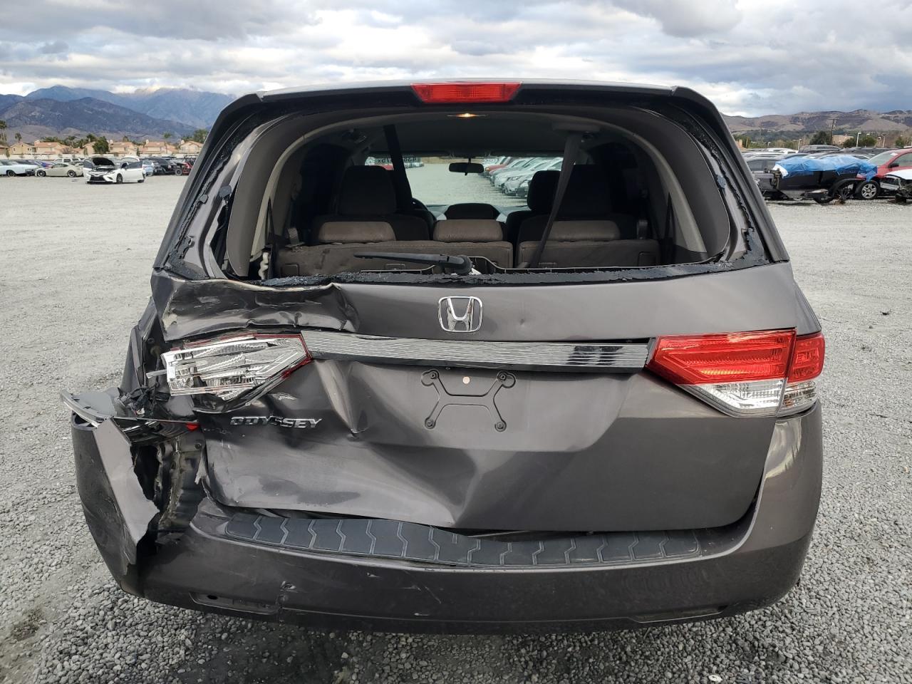 2015 Honda Odyssey VIN 5FNRL5H4XFB074488 Copart auction photo, rear end damage thumbnail 6
