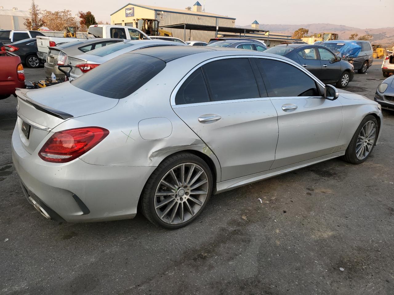 2015 Mercedes-Benz C-klasse VIN 55SWF6GB3FU041850 Copart auction photo, side / front end damage thumbnail 3
