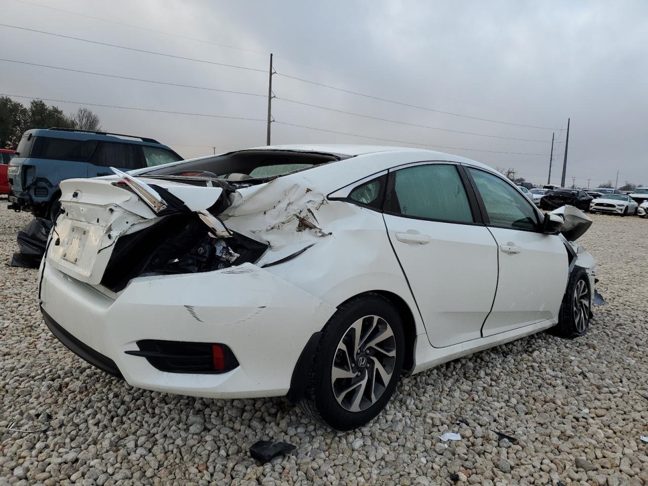 2016 Honda Civic VIN 2HGFC2F71GH517428 Copart auction photo, front end / rear end damage thumbnail 3