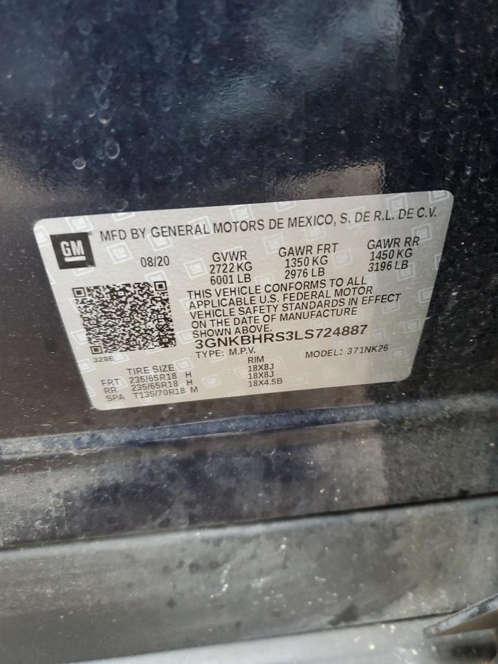 2020 Chevrolet Blazer VIN 3GNKBHRS3LS724887 Copart auction photo, front end damage thumbnail 15