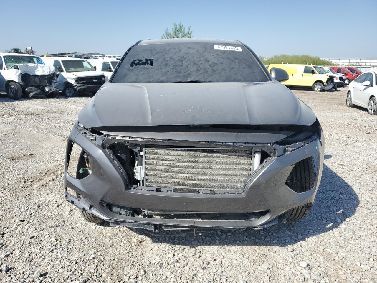 2019 Hyundai Santa Fe VIN 5NMS3CADXKH073317 Copart auction photo, rear end / hail damage thumbnail 5