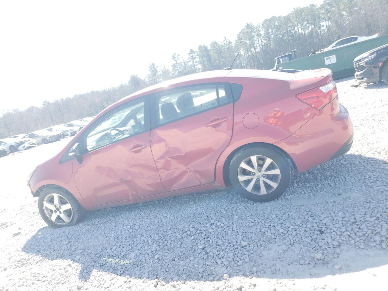 2013 KIA Rio VIN KNADN4A33D6208960 Copart auction photo, front end / side damage thumbnail 2