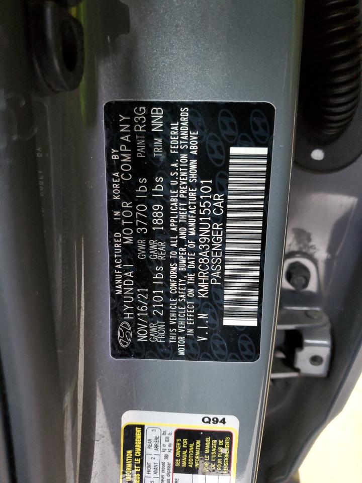 2022 Hyundai Venue VIN KMHRC8A39NU155101 Copart auction photo, front end / rear end damage thumbnail 15