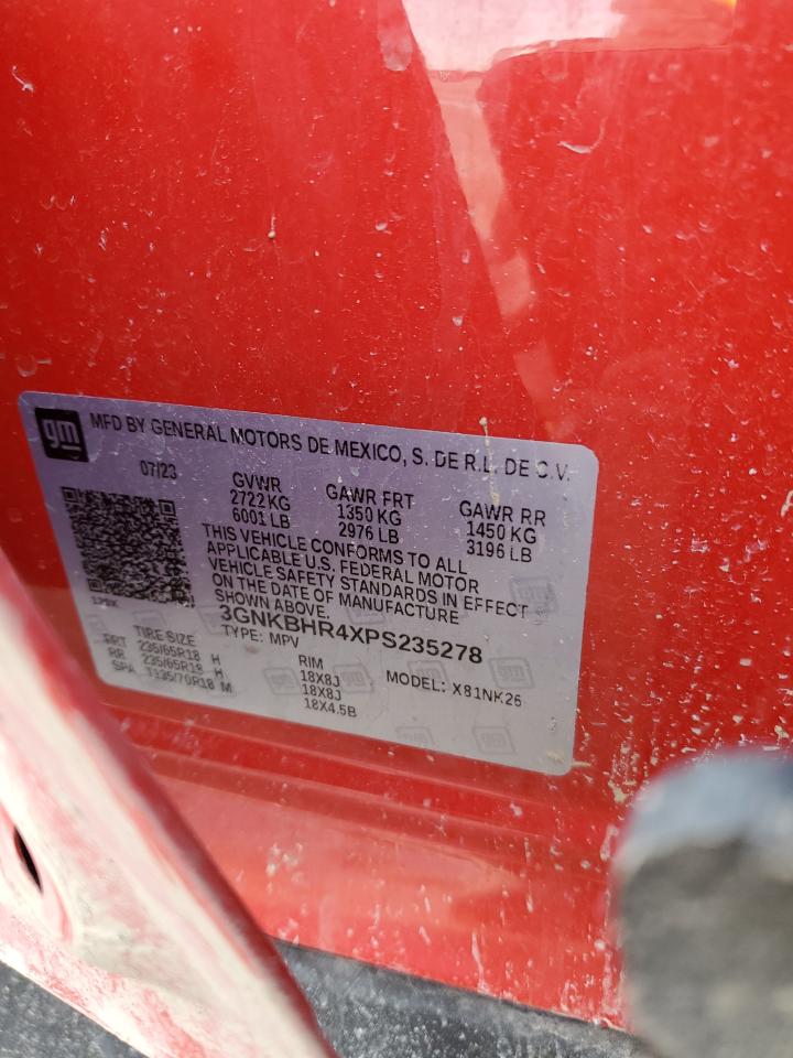 2023 Chevrolet Blazer VIN 3GNKBHR4XPS235278 Copart auction photo, side damage thumbnail 13