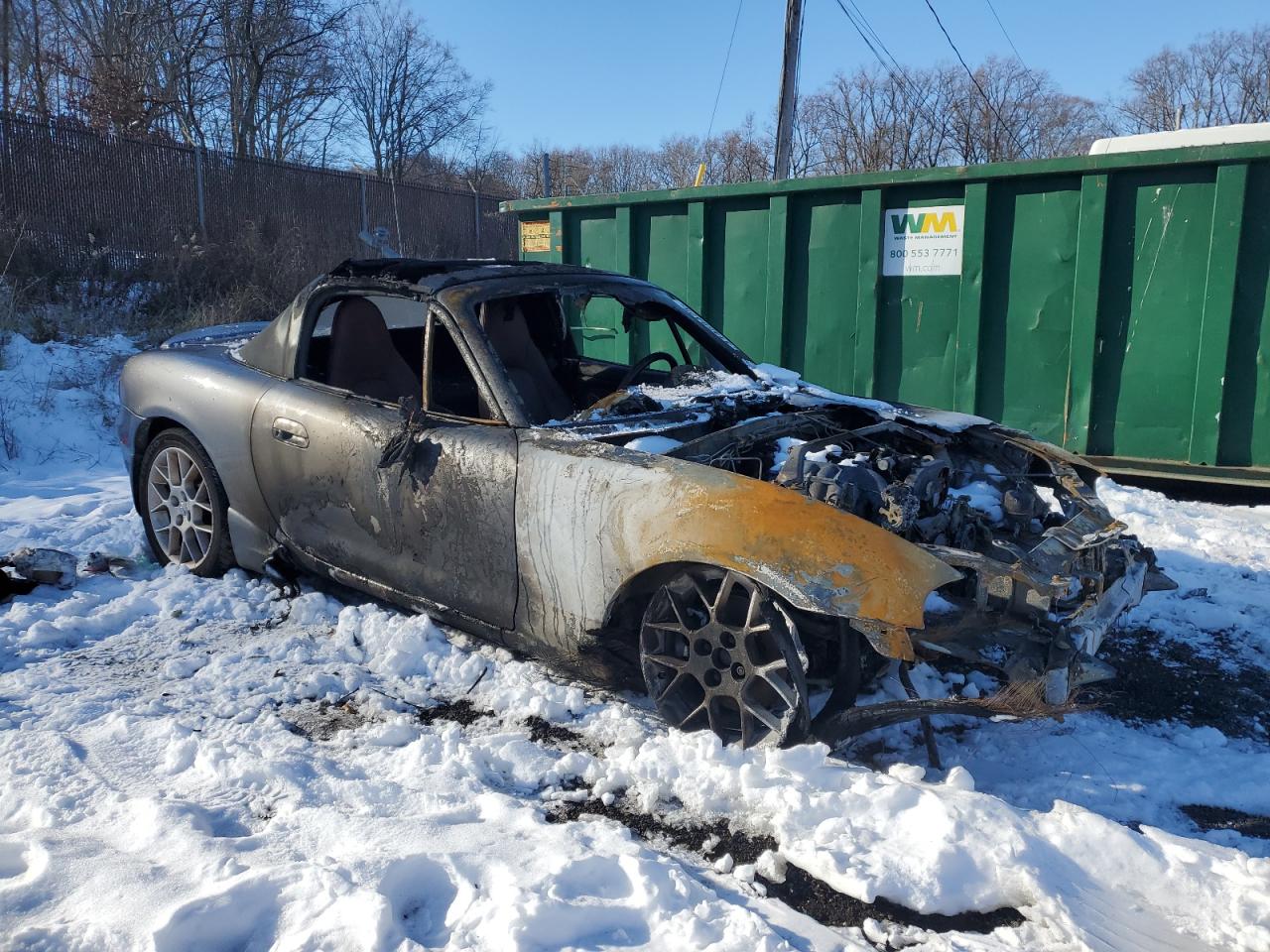 2002 Mazda MX-5 VIN JM1NB353920228571 Copart auction photo, burn damage thumbnail 4