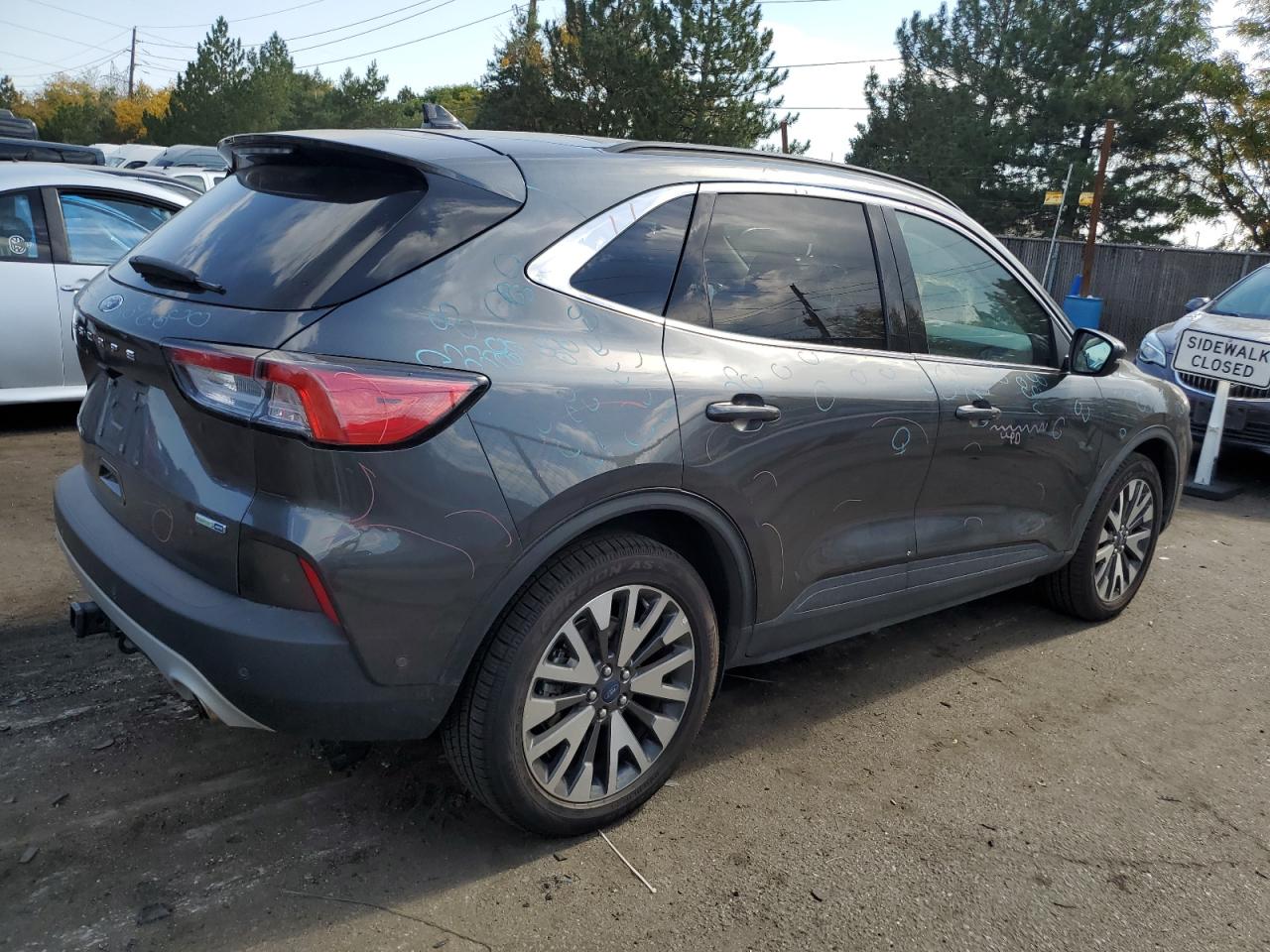 2020 Ford Escape VIN 1FMCU9J97LUA57890 Copart auction photo, hail damage thumbnail 3