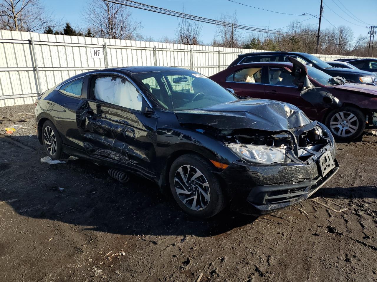 2017 Honda Civic VIN 2HGFC4B04HH301093 Copart auction photo, front end / side damage thumbnail 4