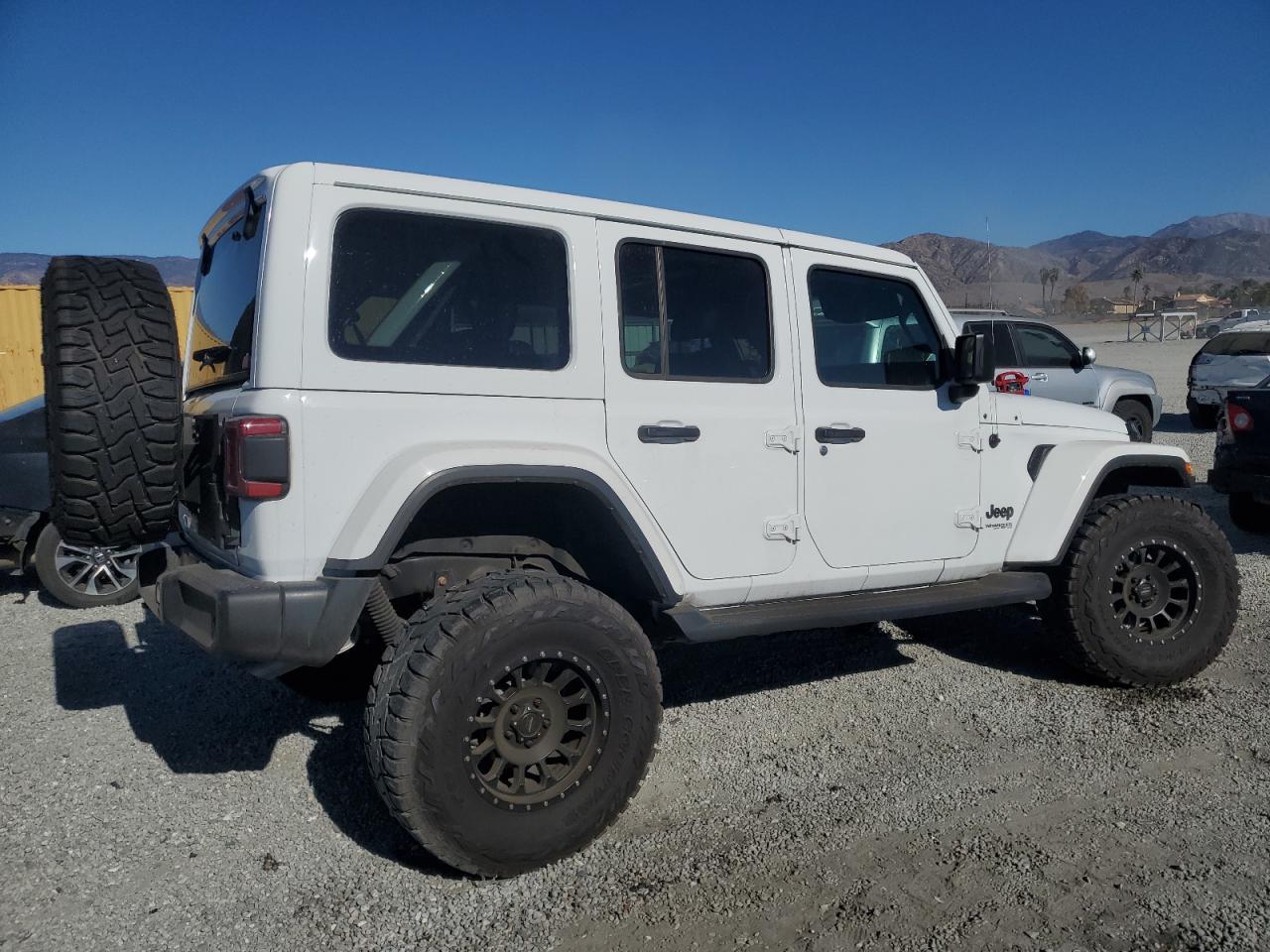 2021 Jeep Wrangler VIN 1C4HJXENXMW744916 Copart auction photo, undercarriage / front end damage thumbnail 3