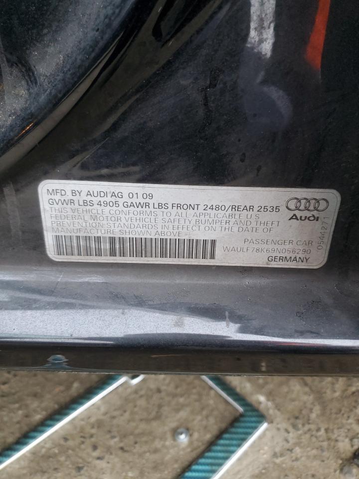 2009 Audi A4 VIN WAULF78K69N056290 Copart auction photo, vandalism damage thumbnail 12