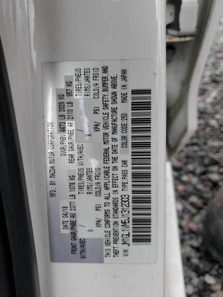 2018 Mazda 6 VIN JM1GL1VM5J1312303 Copart auction photo, water/flood damage thumbnail 13
