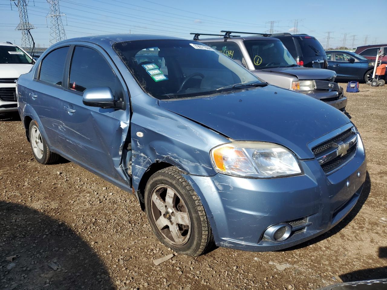 2007 Chevrolet Aveo VIN KL1TG56637B112976 Copart auction photo, front end / side damage thumbnail 4