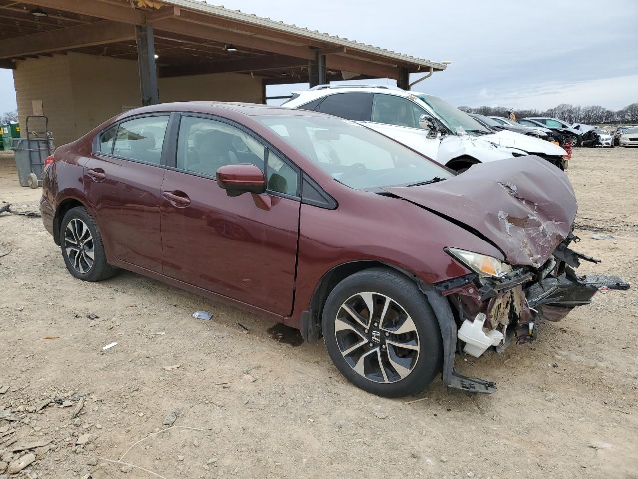 2015 Honda Civic VIN 2HGFB2F83FH502620 Copart auction photo, front end damage thumbnail 4