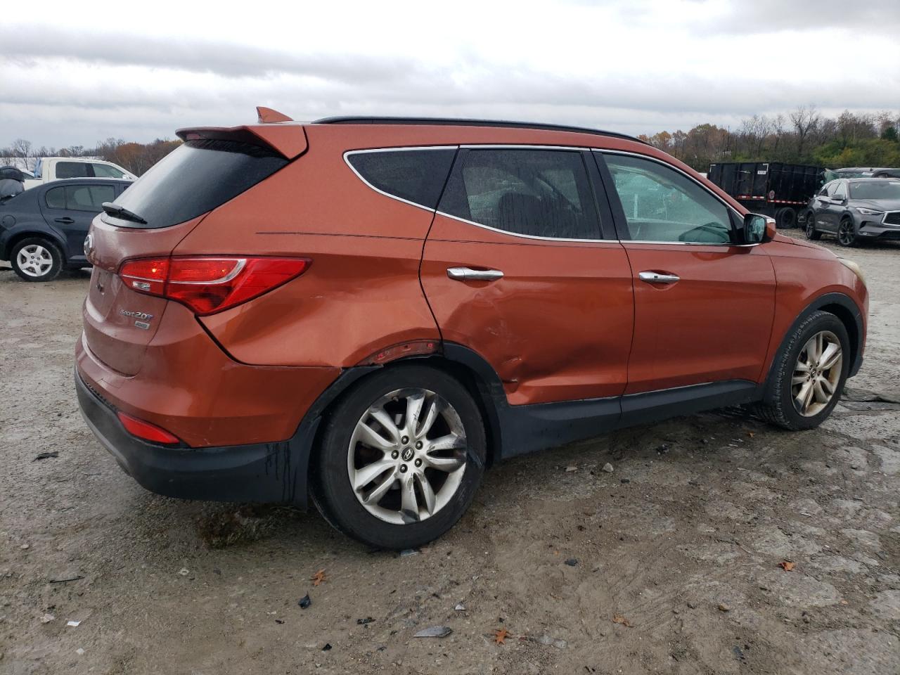 2013 Hyundai Santa Fe VIN 5XYZUDLA0DG046872 Copart auction photo, rear end / side damage thumbnail 3