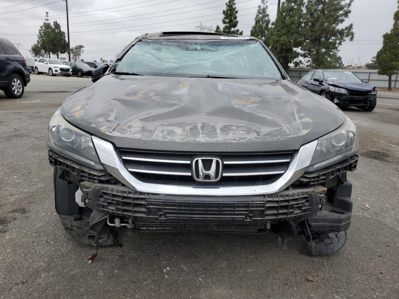 2013 Honda Accord VIN 1HGCR2F87DA178713 Copart auction photo, front end / top/roof damage thumbnail 5