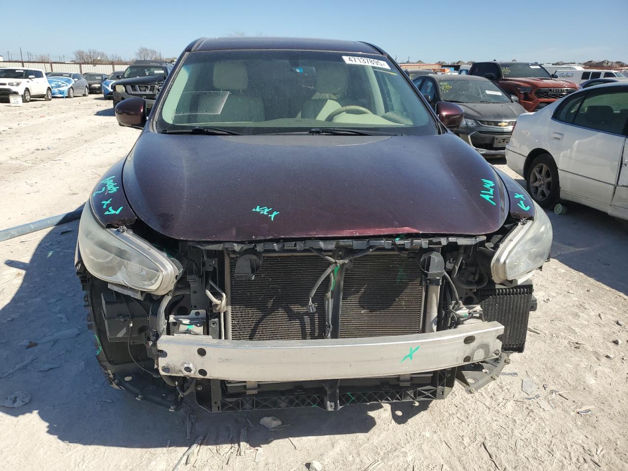 2013 Infiniti JX VIN 5N1AL0MN4DC317393 Copart auction photo, front end damage thumbnail 5