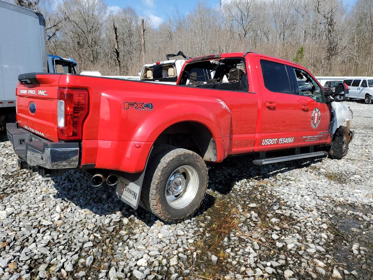 2017 Ford F350 VIN 1FT8W3DT1HEC85152 Copart auction photo, burn damage thumbnail 3