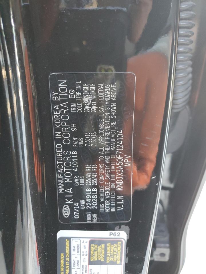 2015 KIA Soul VIN KNDJX3A50F7124104 Copart auction photo, front end damage thumbnail 12