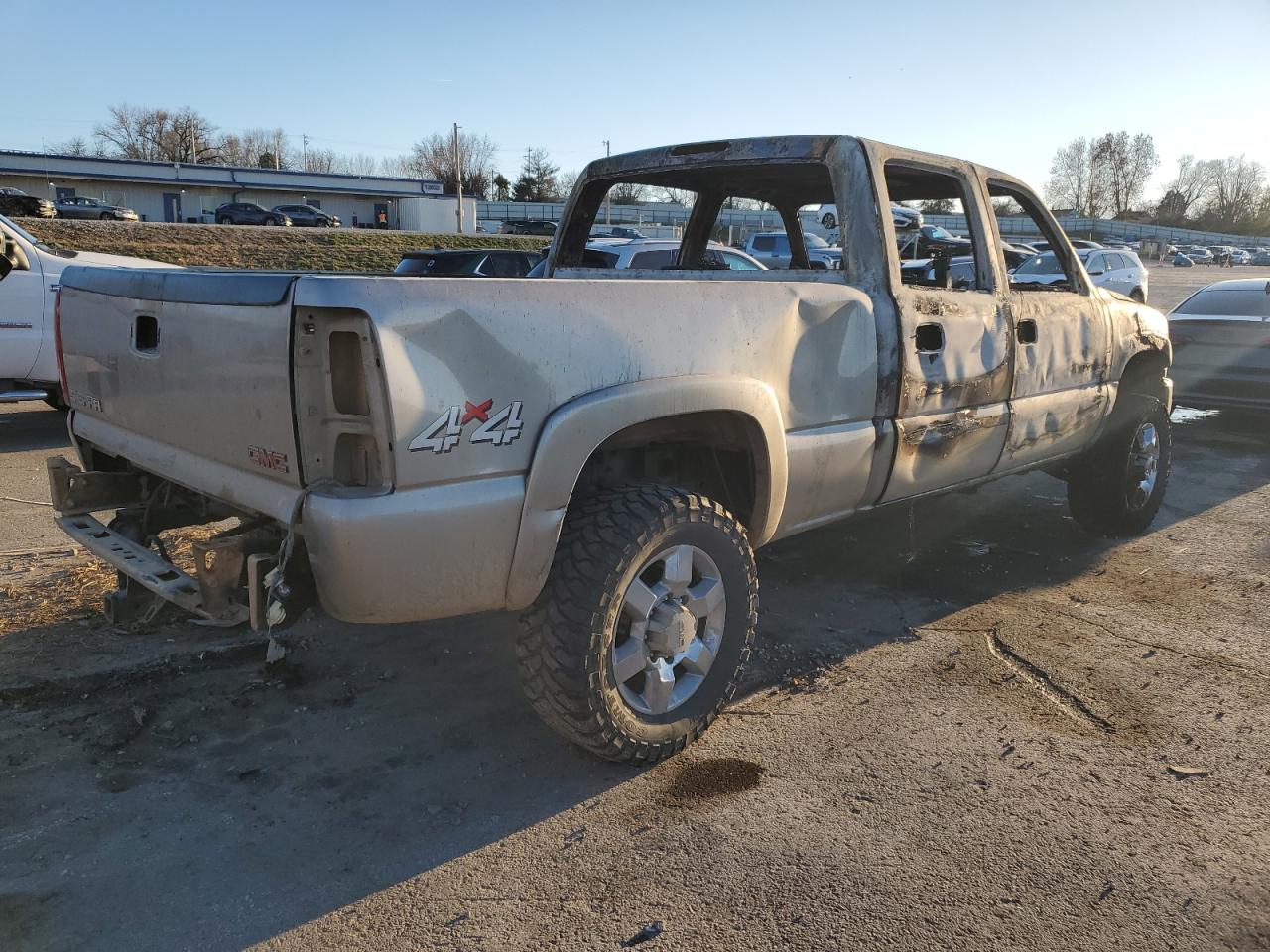 2003 GMC Sierra VIN 1GTHK23133F126612 Copart auction photo, burn damage thumbnail 3