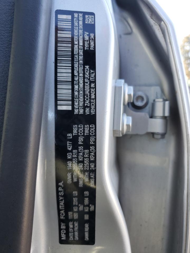 2018 Jeep Renegade VIN ZACCJABBXJPJ64234 Copart auction photo, front end damage thumbnail 12